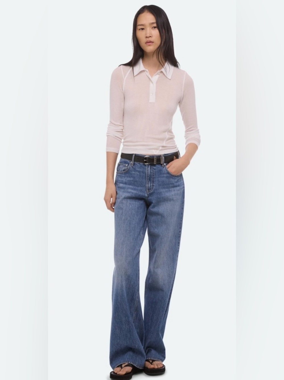 Helmut Lang NWT Wardrobe Classy Blue Wide-Leg Women's Jeans Size 32